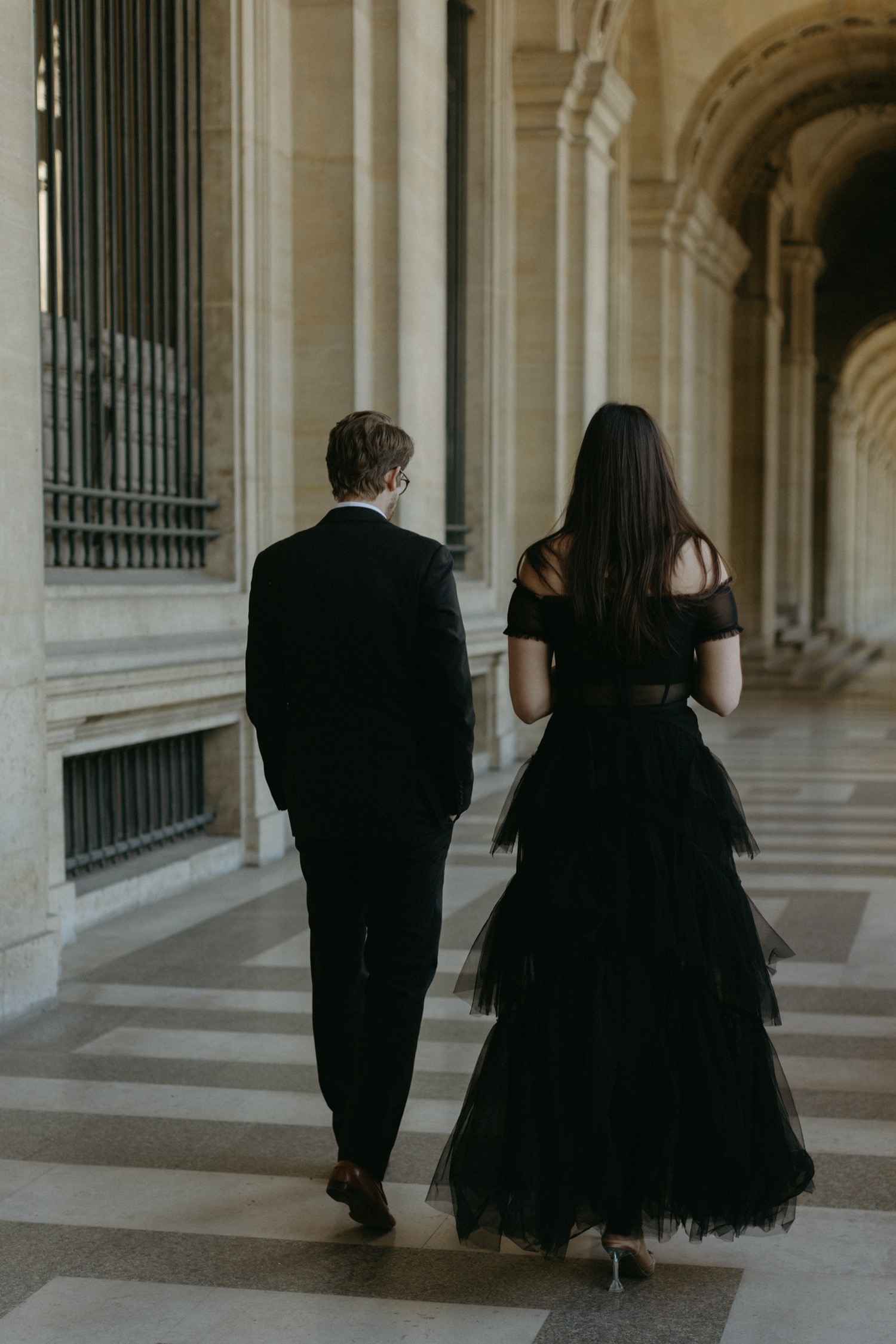 couple walking in paris