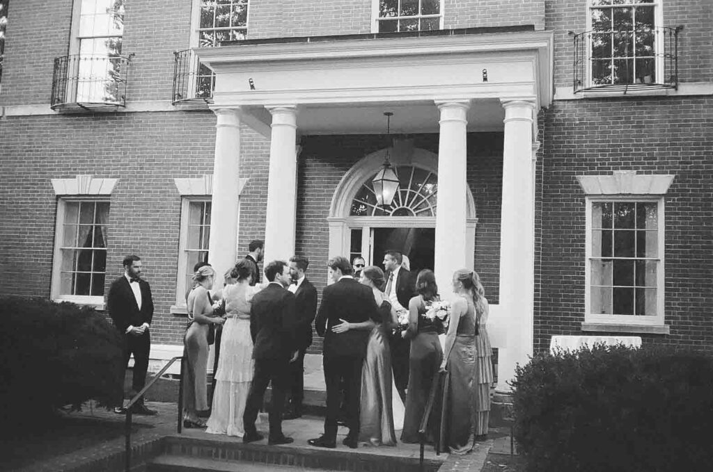 Guests after a wedding ceremony in Washington, DC