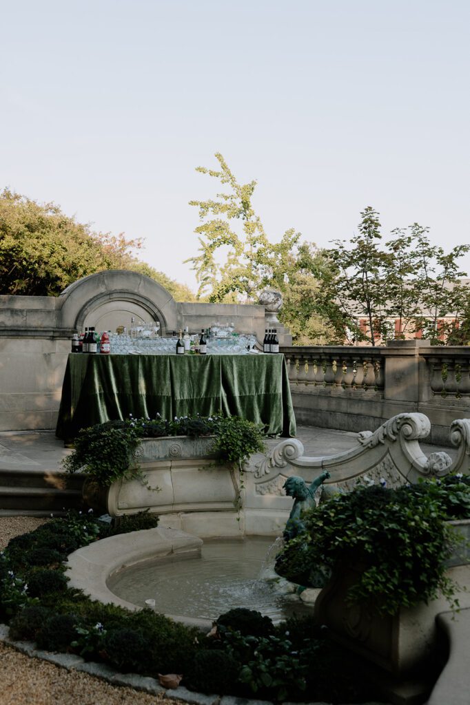 Cocktail hour in the Meridian House garden courtyard
