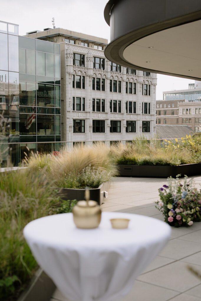 Rooftop terrace at the MLK Library with views of Washington, DC