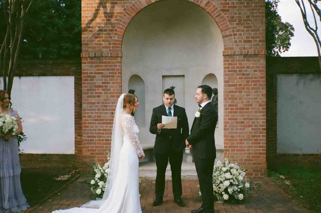 A wedding ceremony at Dumbarton House in Washington, DC