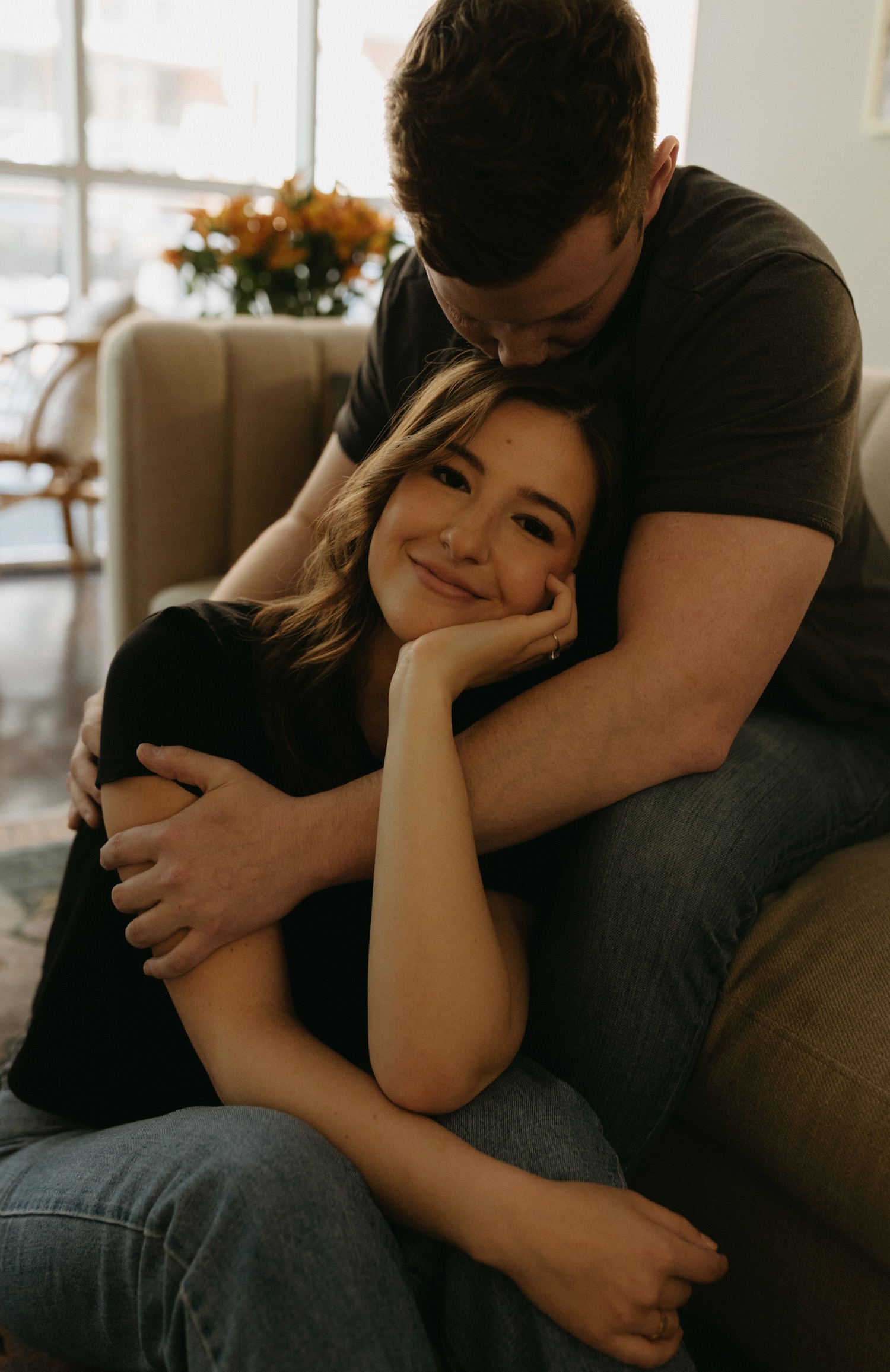 in-home engagement session in Georgetown