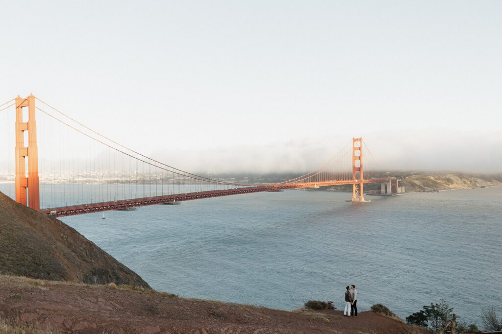 engagement session at sunset in San Francisco
