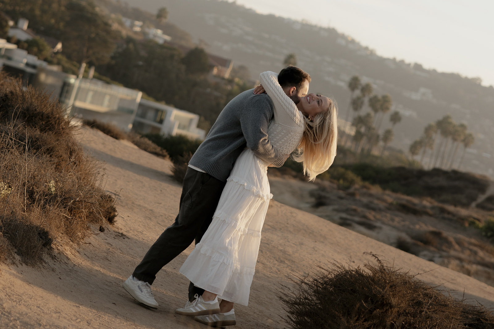Couple in their engagement photos.
