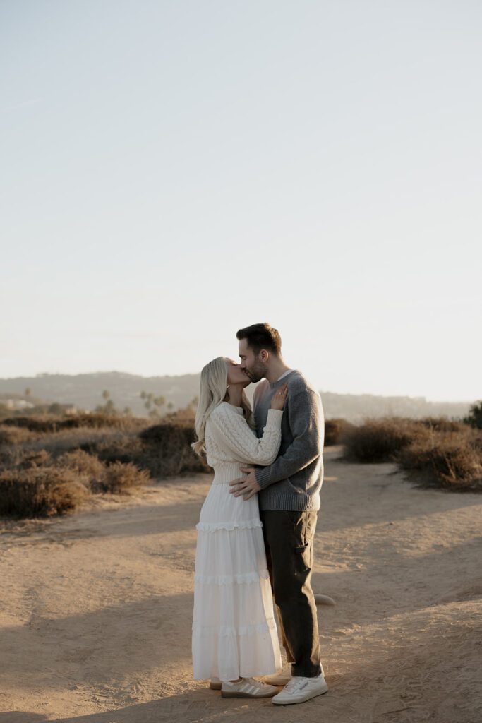Couple during their engagement photos.