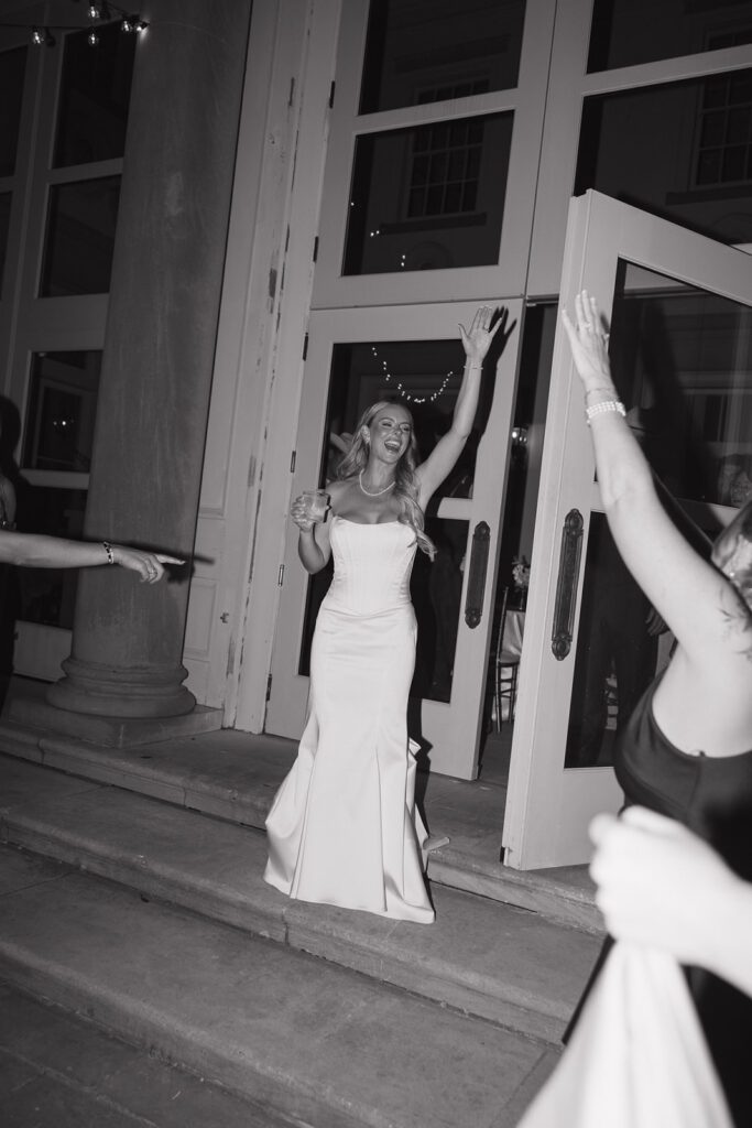 Bride dancing on her wedding day.