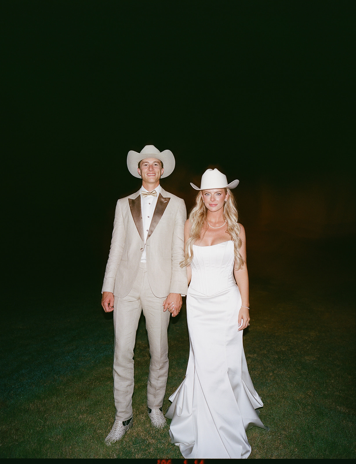 Bride and groom on film at their destination wedding.