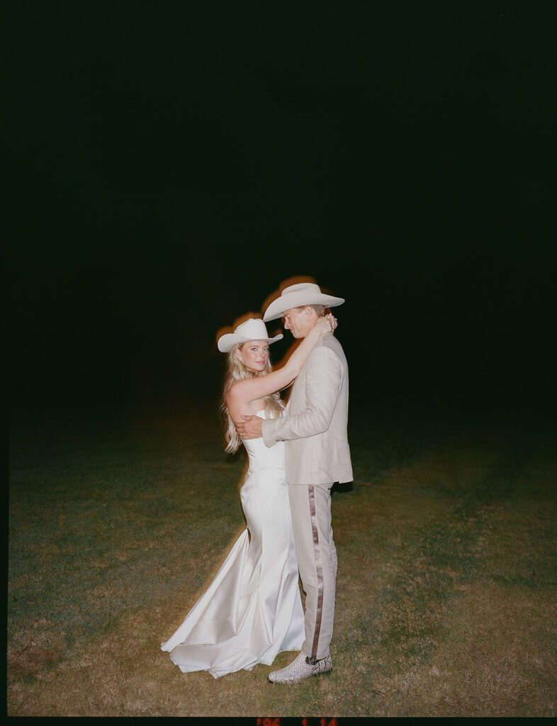Western country bride and groom.