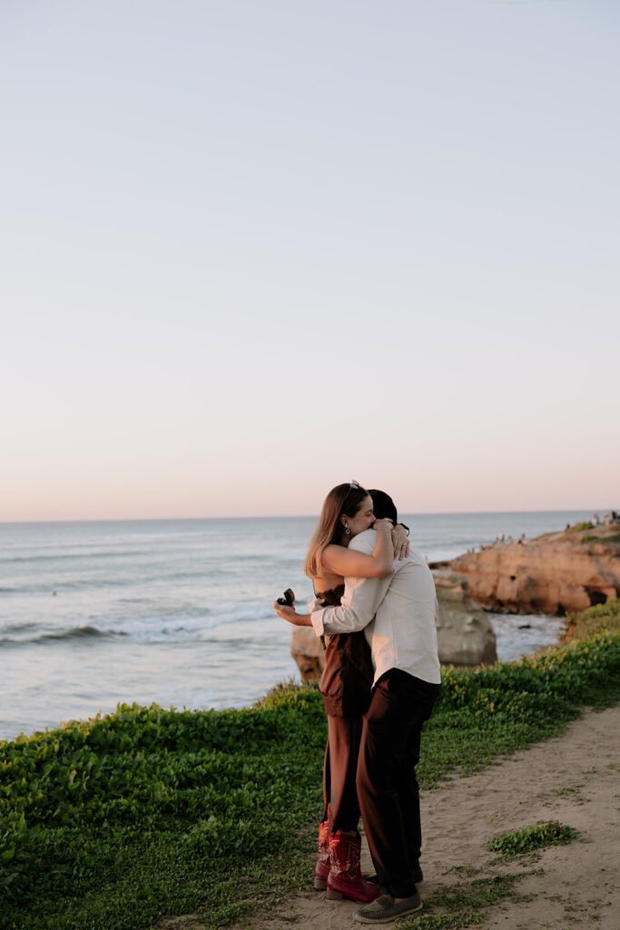 Golden hour light illuminating Emmanuel and Camila in SD