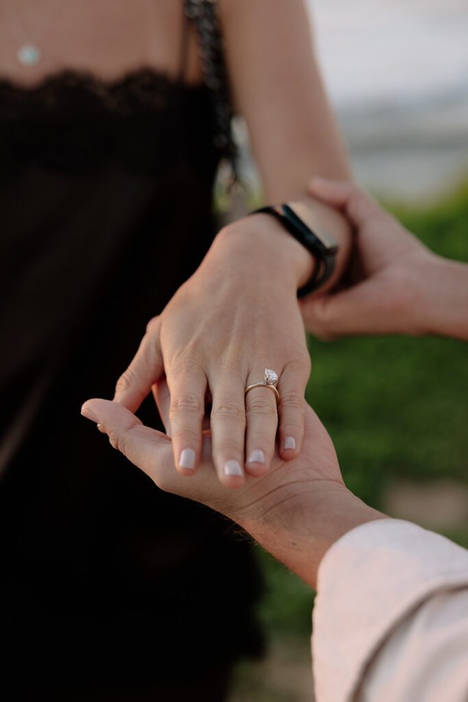 Camila showing off her engagement ring 