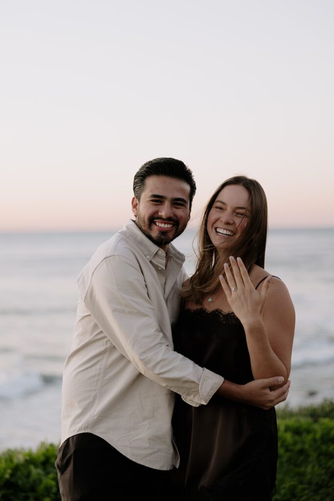 Camila showing off her engagement ring 