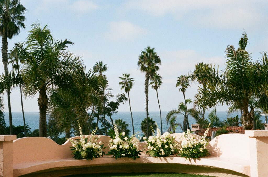 A la valencia wedding ceremony florals