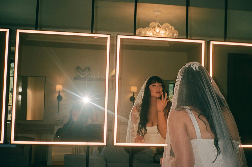 Bride getting ready at her wedding