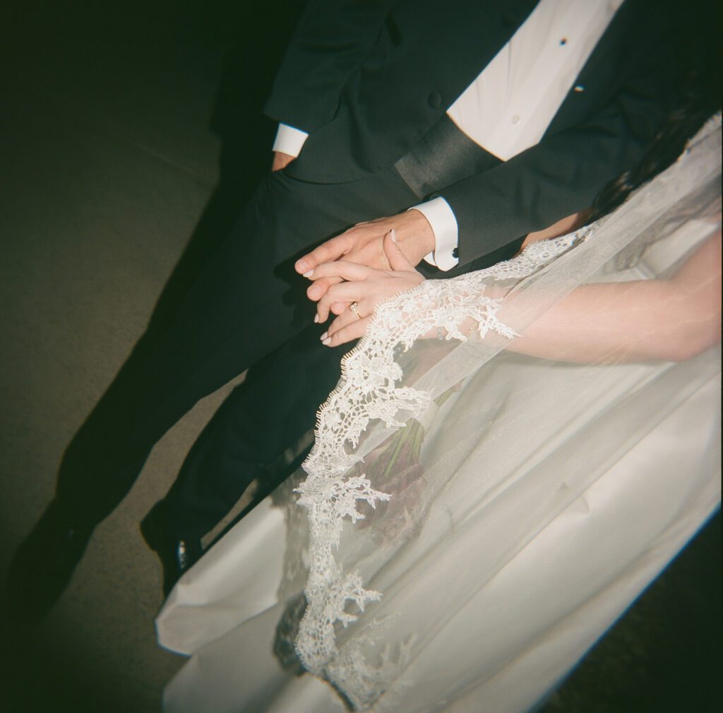 Bride and grooms wedding rings